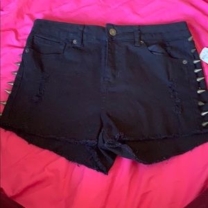 Black jean shorts